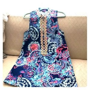 Lilly Pulitzer Shift Dress w/ gold